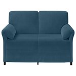 vidaXL Sofa 2 places Bleu 138 x 83 x 95 cm Velours
