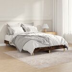 vidaXL Cadre de lit chêne fumé 120x190 cm bois d'ingénierie