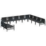 vidaXL Ensemble de canapé de jardin 10 Pièces Anthracite Acier