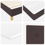 vidaXL Lit boxspring avec matelas Marron foncé 90 x 200 cm tissu