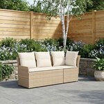 vidaXL Sofa de jardin avec accoudoirs et sofa d'angle 2 Pièce Rotin PE