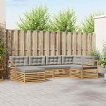 vidaXL Ensemble de canapés d'extérieur 6 Pièces Blanc et gris clair