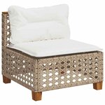 vidaXL Salon de jardin avec coussins 5 Pièces beige résine tressée