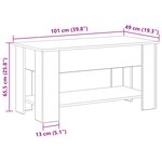 Table basse en chêne noir - 101x49x52 cm en bois d'ingénierie