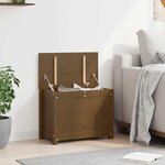 vidaXL Boîte de rangement Marron miel 60x32x45 5 cm Bois massif de pin