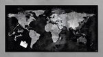Artverum tableau magnétique design, surface en verre trempé ultra-brillant - 91 x 46 cm - Aspect Carte mondiale