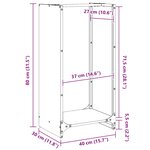 vidaXL Portant de bois chauffage noir 40x30x80 cm