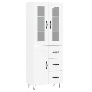 vidaXL Buffet haut Blanc 69 5x34x180 cm Bois d'ingénierie