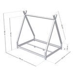 Lit tipi enfant NAKANA 120 x 190 gris clair