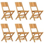 vidaXL Chaises de jardin pliantes lot de 6 47x61x90cm bois massif teck