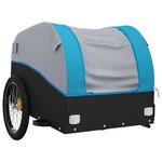 vidaXL Remorque pour vélo noir et bleu 45 kg fer