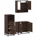 vidaXL Ensemble de meubles de salle de bain 3 Pièces Chêne marron