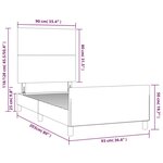 vidaXL Cadre de lit sans matelas bleu foncé 90x200 cm velours
