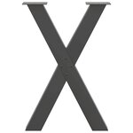 vidaXL Pieds de table à manger en forme de X 2 pièces Anthracite 50 x (72-73) cm Acier