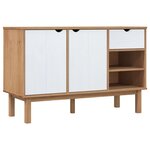 vidaXL Buffet OTTA Marron et blanc 114x43x73 5 cm Bois massif pin