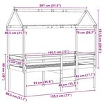 vidaXL Lit haut sans matelas cire marron 75x190 cm bois de pin massif