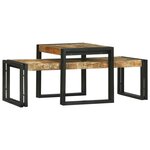 vidaXL Table basse 2 Pièces Marron bois de manguier massif