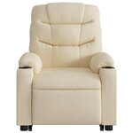 vidaXL Fauteuil inclinable Crème Tissu