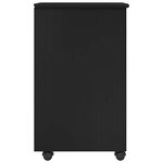 vidaXL Cabinet roulant Noir 34 x 39 x 65 5 cm Bois de Pin Massif