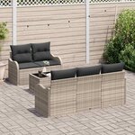 vidaXL Ensemble de canapé de jardin 6 Pièces Gris clair et gris foncé