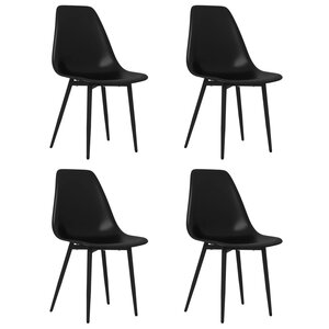 vidaXL Chaises à manger lot de 4 noir PP