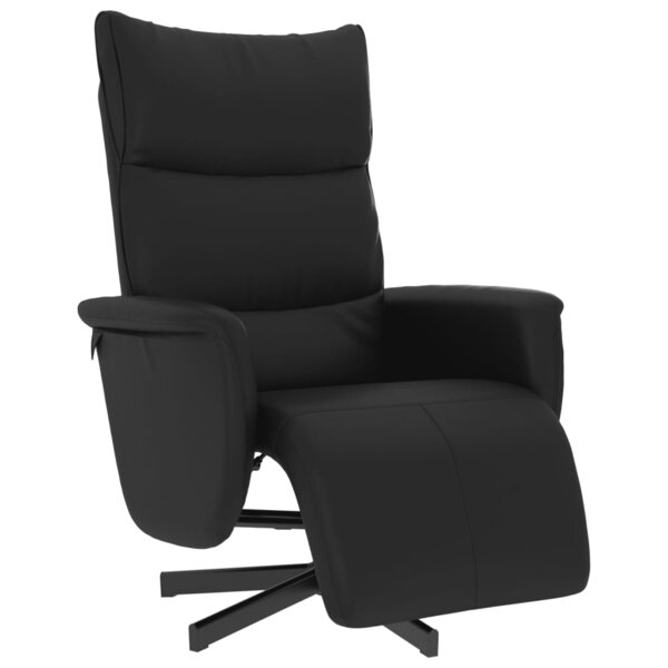 vidaXL Fauteuil inclinable avec repose-pieds noir similicuir