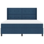Lit Box Spring vidaXL avec Matelas & LED Bleu 180x200 cm Tissu