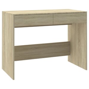 Bureau table poste de travail meuble d'ordinateur informatique étude chêne sonoma 101 x 50 x 76 5 cm bois d'ingénierie beige 02_0023636