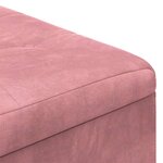 vidaXL Pouf de rangement avec coussin Rose 80 x 80 x 45 cm Velours