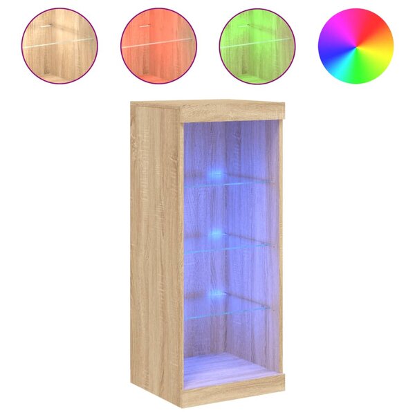 vidaXL Buffet avec lumières LED chêne sonoma 41x37x100 cm