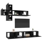 vidaXL Ensemble meuble TV 7 Pièces Chêne noir Bois d'ingénierie