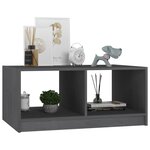 vidaXL Table basse gris 75x50x33 5 cm bois de pin massif
