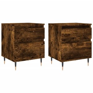 vidaXL Tables de chevet 2 Pièces chêne fumé 40x35x50 cm bois ingénierie