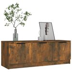 vidaXL Meuble TV Chêne fumé 102x35x36 5 cm Bois d'ingénierie