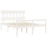 vidaXL Lit pour personne âgée sans matelas blanc 160x200cm bois massif