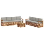 vidaXL Ensembles de canapés avec coussin 9 Pièces Gris Naturel et Clair