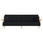 vidaXL Canapé-lit avec accoudoirs noir tissu