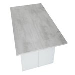 Table d'appoint TAVOLO dépliante - Mélaminé gris béton - 120 x 35/70 x 75/77 cm