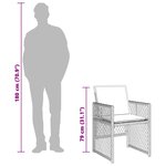 vidaXL Ensemble à manger de jardin et coussins 13 Pièces gris clair rotin