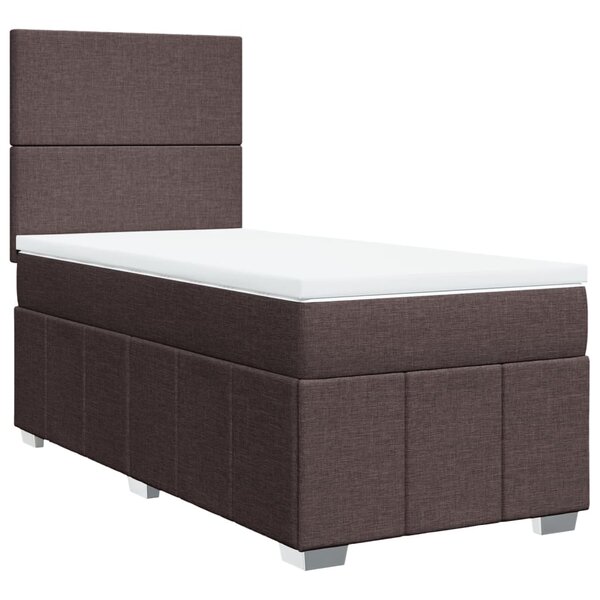 vidaXL Sommier à lattes de lit avec matelas Marron foncé 100x200 cm