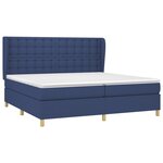 vidaXL Sommier à lattes de lit avec matelas Bleu 200x200 cm Tissu