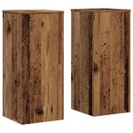 vidaXL Supports pour plantes 2 Pièces vieux bois bois d'ingénierie