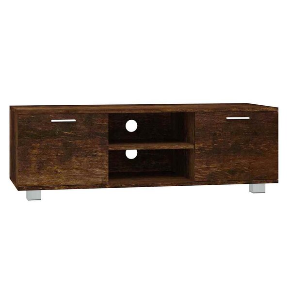 vidaXL Meuble TV Chêne fumé 120x40 5x35 cm Bois d'ingénierie