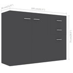 vidaXL Buffet Gris 105x30x75 cm Bois d’ingénierie