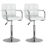 vidaXL Chaises pivotantes à manger lot de 2 blanc similicuir