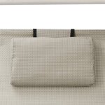 vidaXL Chaise longue double avec auvent textilène crème