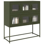 vidaXL Buffet vert olive 100 5x39x107 cm acier laminé à froid