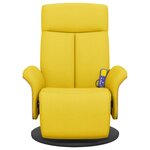 vidaXL Fauteuil inclinable de massage repose-pieds jaune clair tissu
