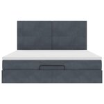 VidaXL Cadre de lit ottoman avec matelas gris foncé 180x200cm velours