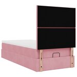 vidaXL Cadre de lit ottoman avec matelas rose 90x190 cm velours